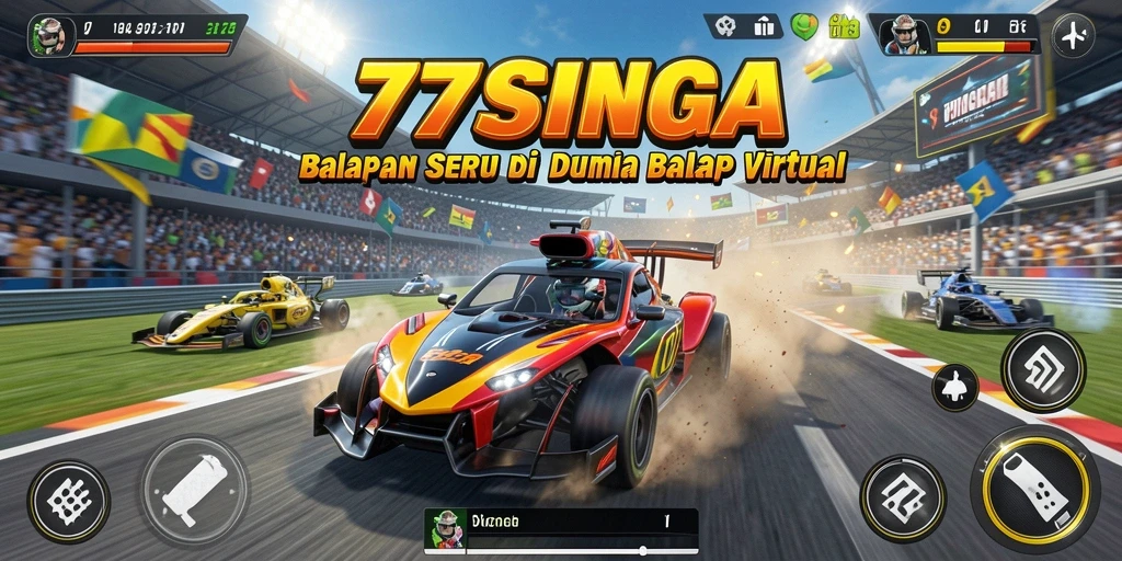 Tampilan gameplay balapan seru di 77SINGA.