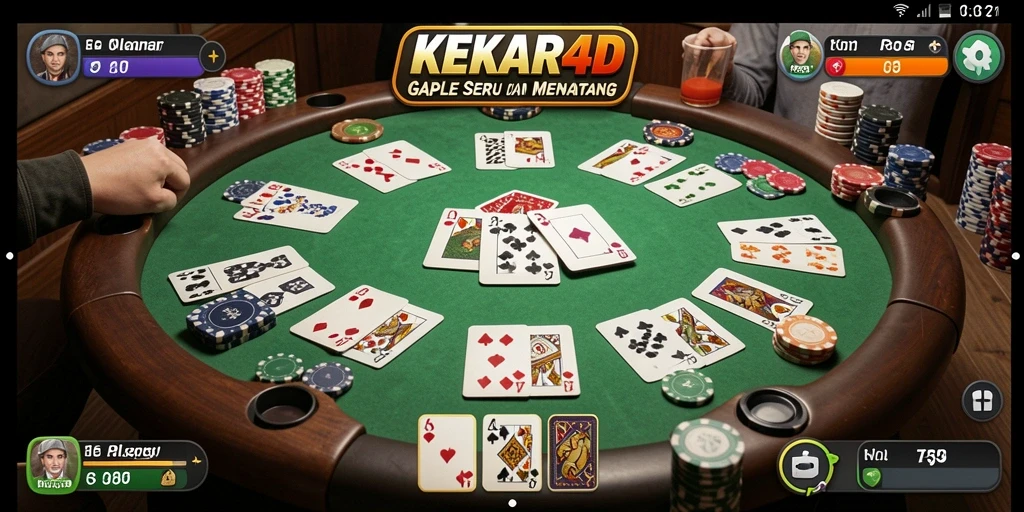 Tampilan gameplay seru dari aplikasi Gaple KEKAR4D.