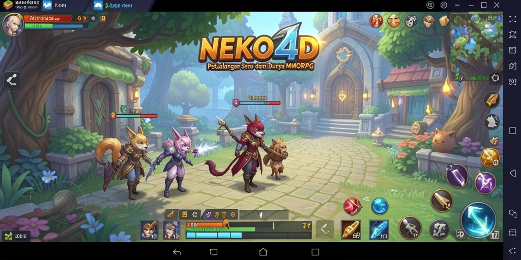 Screenshot gameplay NEKO4D yang menampilkan aksi seru dalam dunia MMORPG.