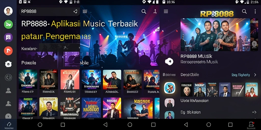 Tampilan screenshot utama RP8888 menampilkan gameplay Musik yang seru.