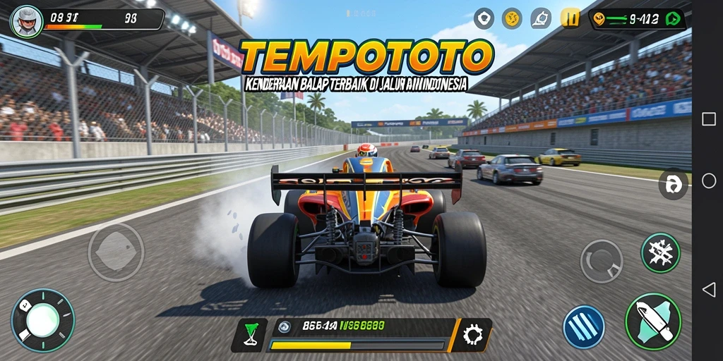 Tampilan gameplay Racing yang menegangkan dalam TEMPOTOTO.
